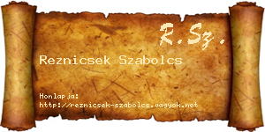Reznicsek Szabolcs névjegykártya